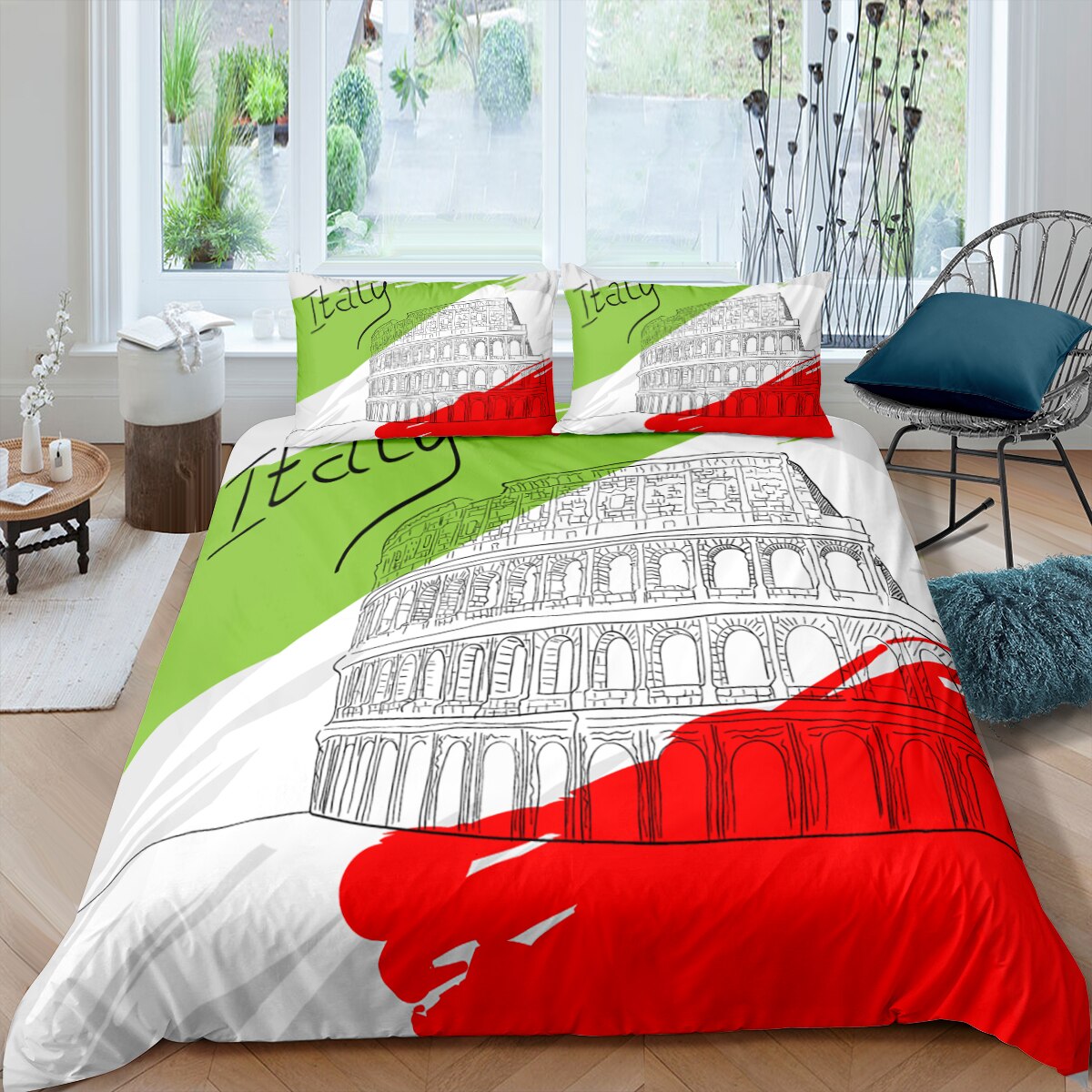 Housse De Couette 220x240cm Carte De La Terre Fermeture éclair cachée