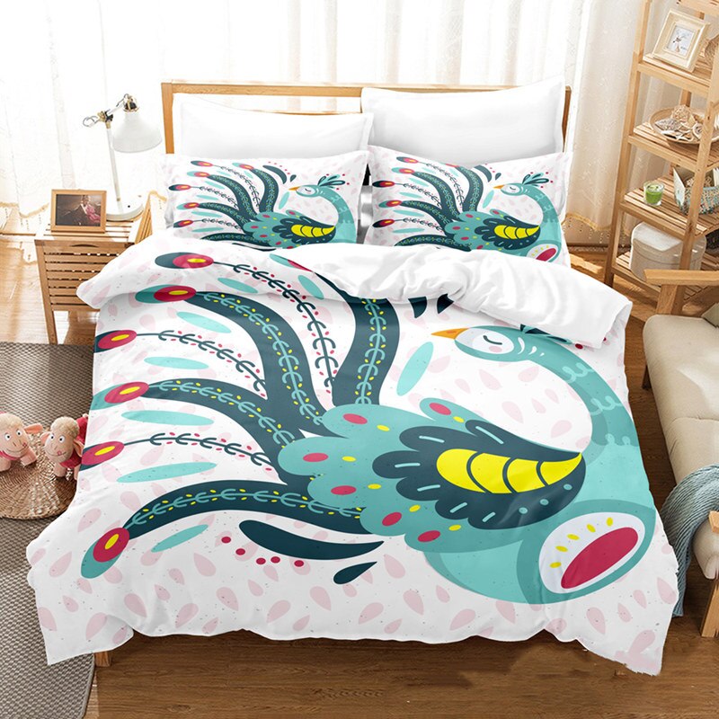 Housse De Couette 220x240 Bleu - Parure De Lit En Microfibre Zippée Adulte 2 Personnes Avec