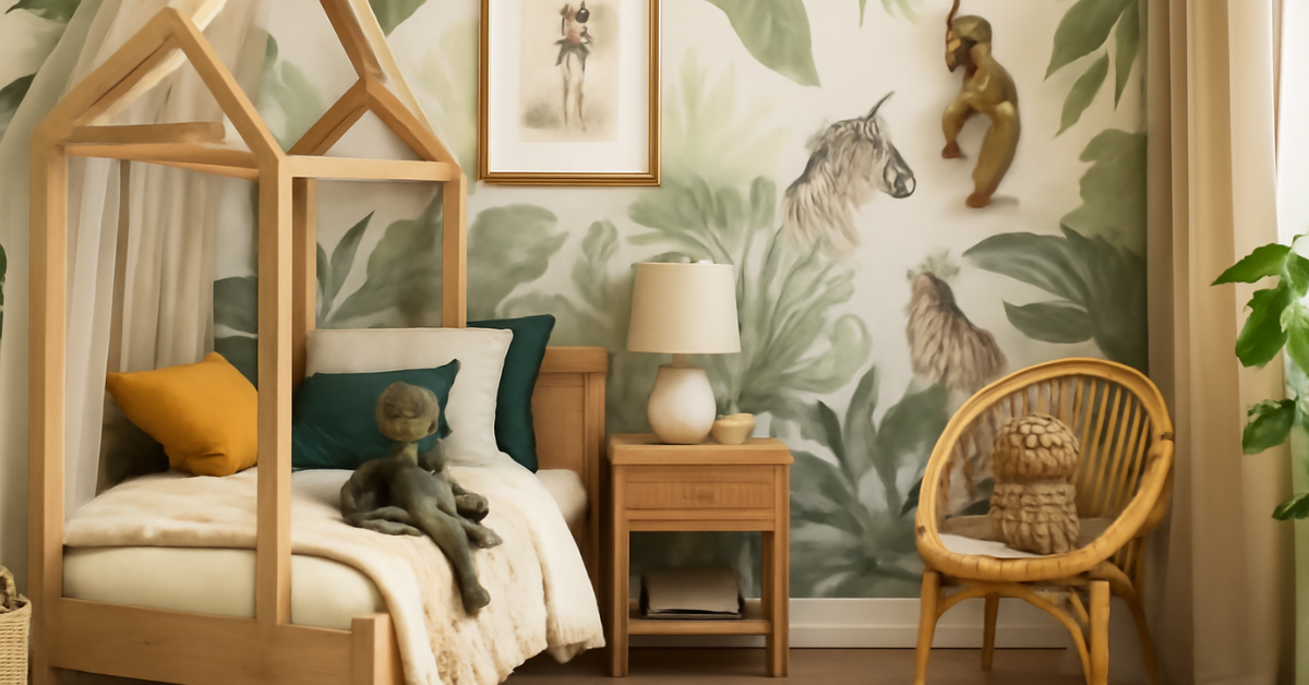 Creëer een Elegant Kamer op het Jungle Thema voor Kinderen: Een Verfijnde en Speelse Decoratie - Royaume des Rêves
