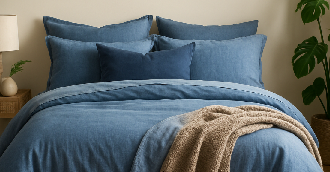 Denim pour la literie : l’essor du linge en jean - Royaume des Rêves