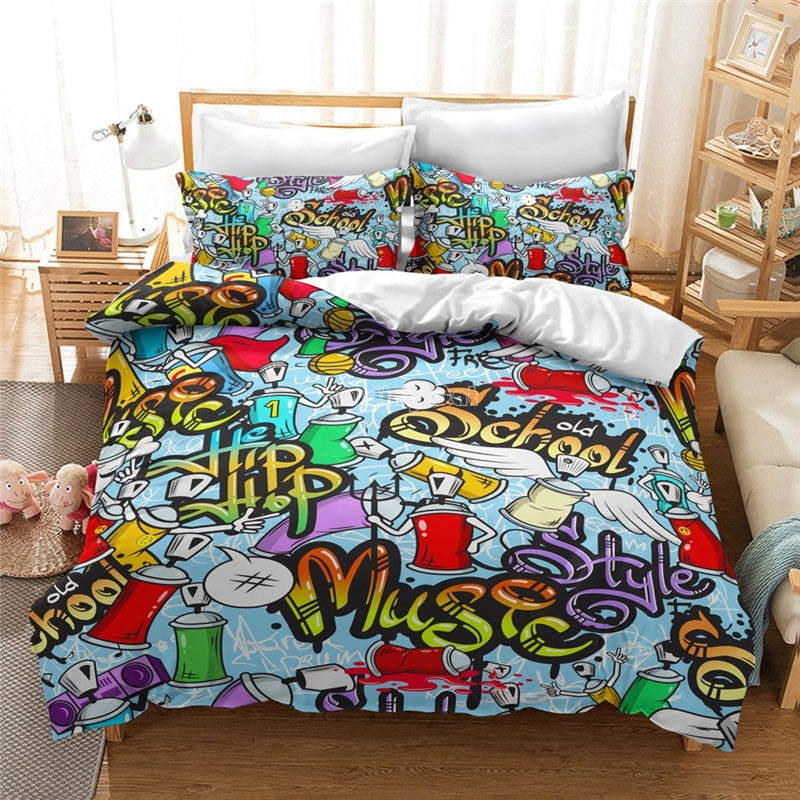 Housse De Couette 200x200 Cm Hérisson 3D - Microfibre Douce - 3 Pièces Avec Taies D'Oreiller 65x65 Cm - Literie Déco - 9