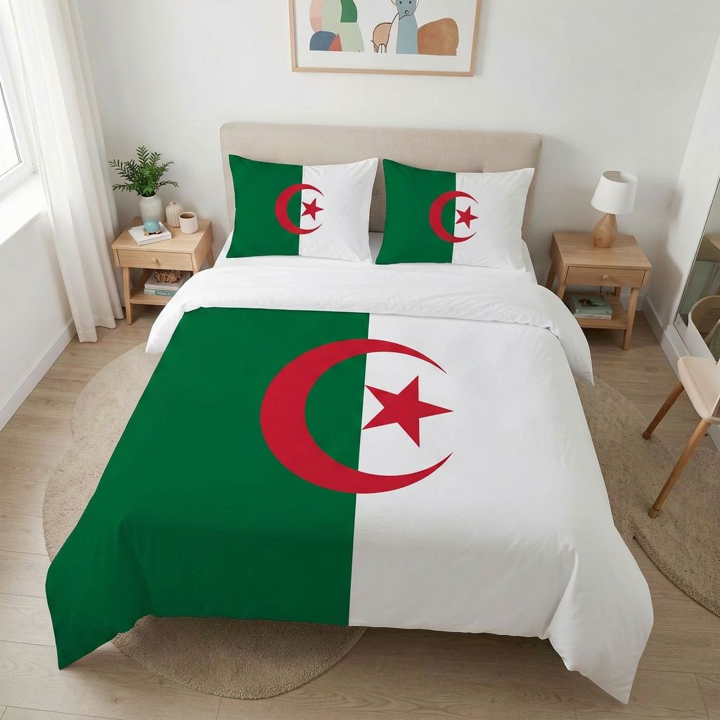 Housse de couette drapeau Algérie