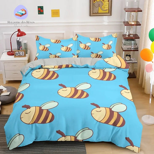 Housse de Couette Abeille Bleu