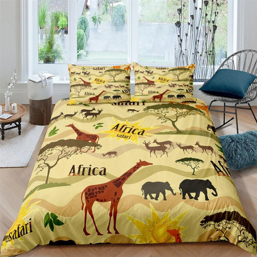 Afrikanische Tiere Savanna Bettbezug