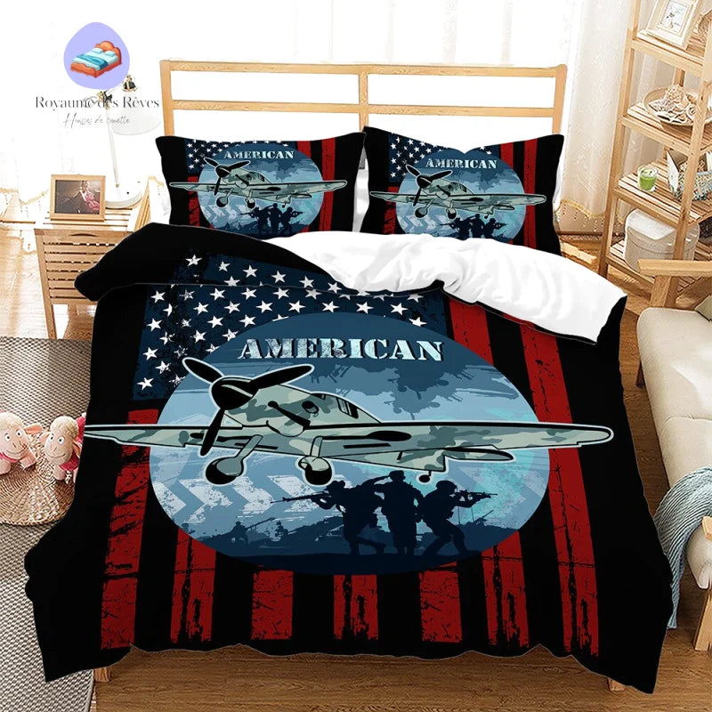 Housse de Couette Amérique Guerre Mondiale