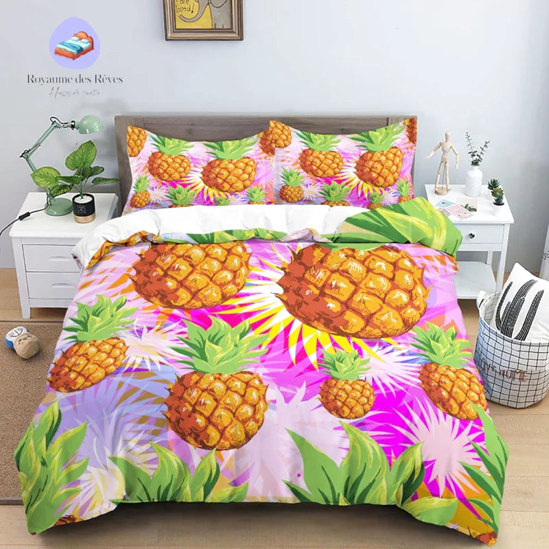 Housse de Couette Ananas Doré
