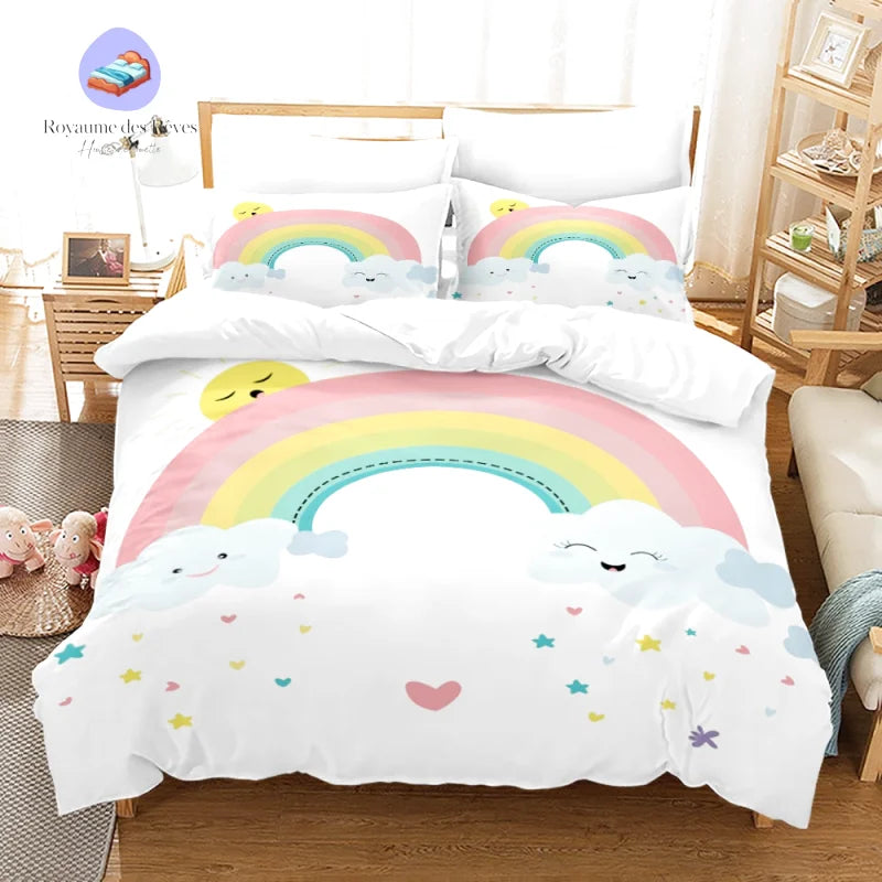 Housse de Couette Arc en Ciel Fille