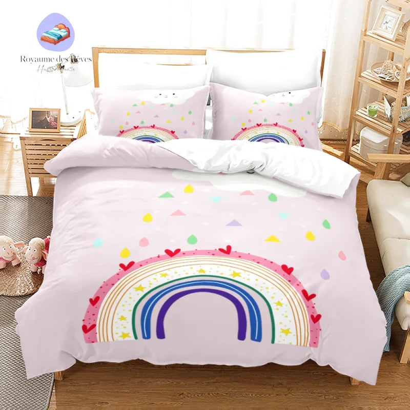 Housse de Couette Arc en Ciel Love