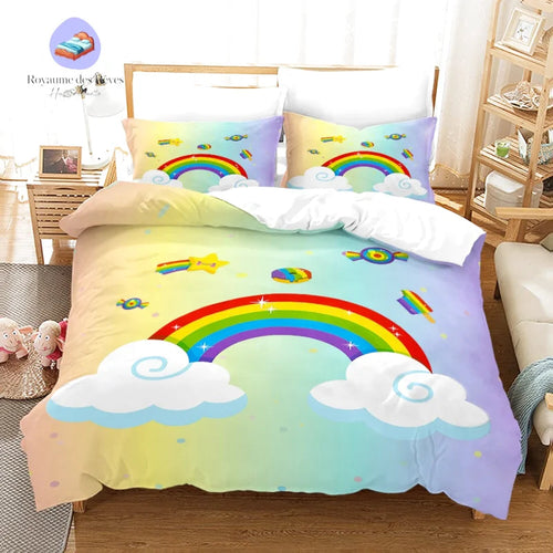 Copripiumino arcobaleno multicolore