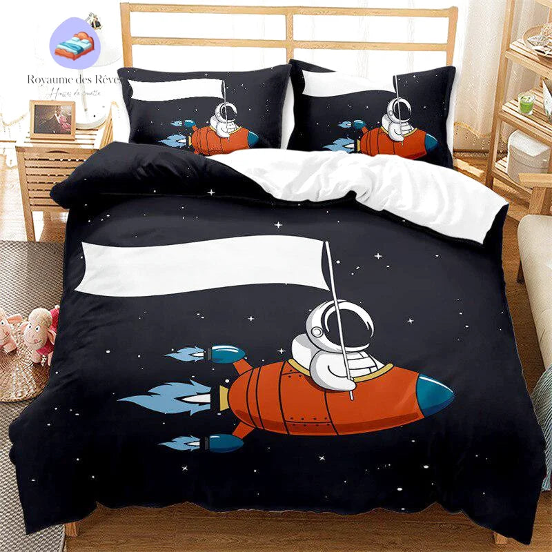 Housse de Couette Astronaute Satellite