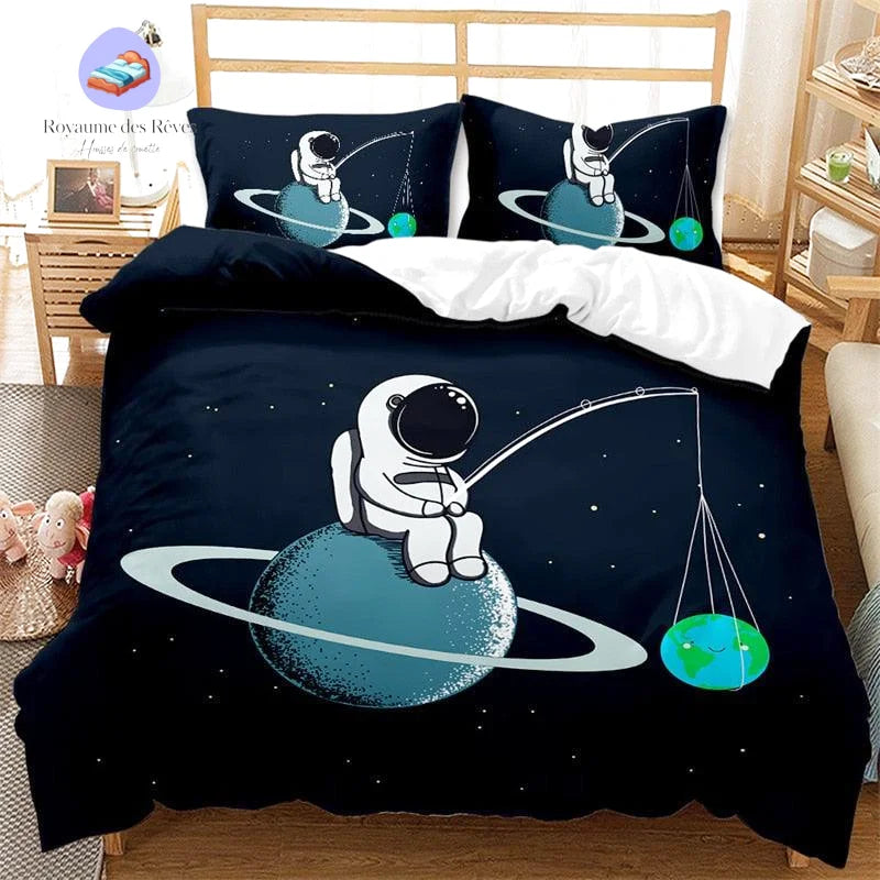 Housse de Couette Astronaute Saturne