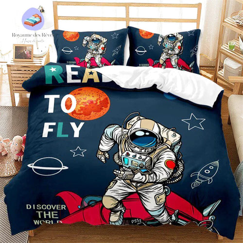 Astronaut Flying Duvet Cover