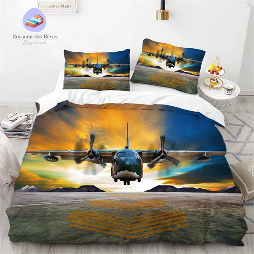 Military Cargo Plane Duvet Cover