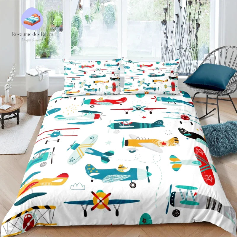Housse de Couette Avion Dessin