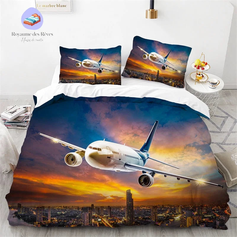 Housse de Couette Avion en Plein Vol