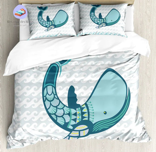 Natación de ballenas Funda nórdica