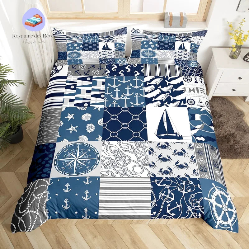 Housse de Couette Bateau Bleu