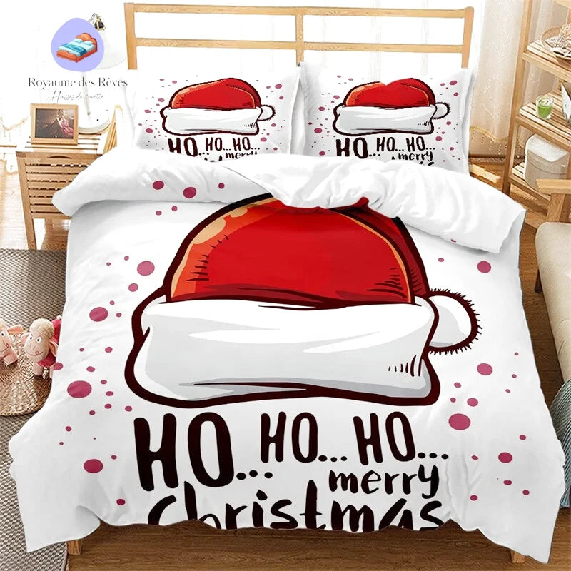 Bettbezug mit Weihnachtsmütze