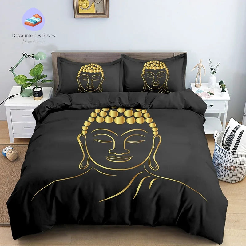 Housse de Couette Bouddha Noir
