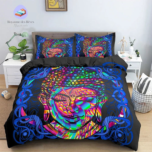 Psychedelische Boeddha dekbedovertrek