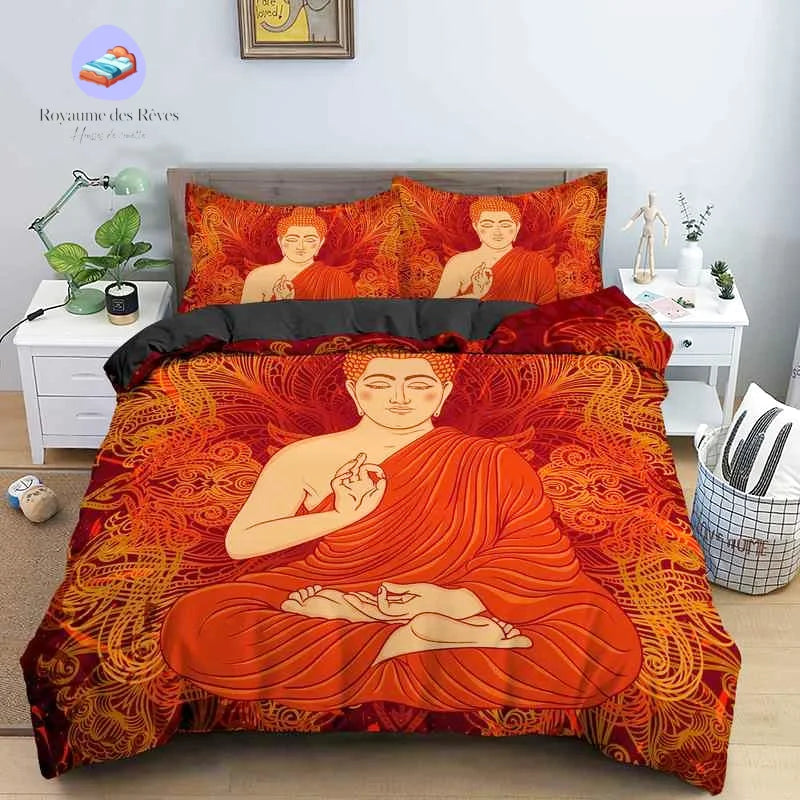 Housse de Couette Bouddha Rouge