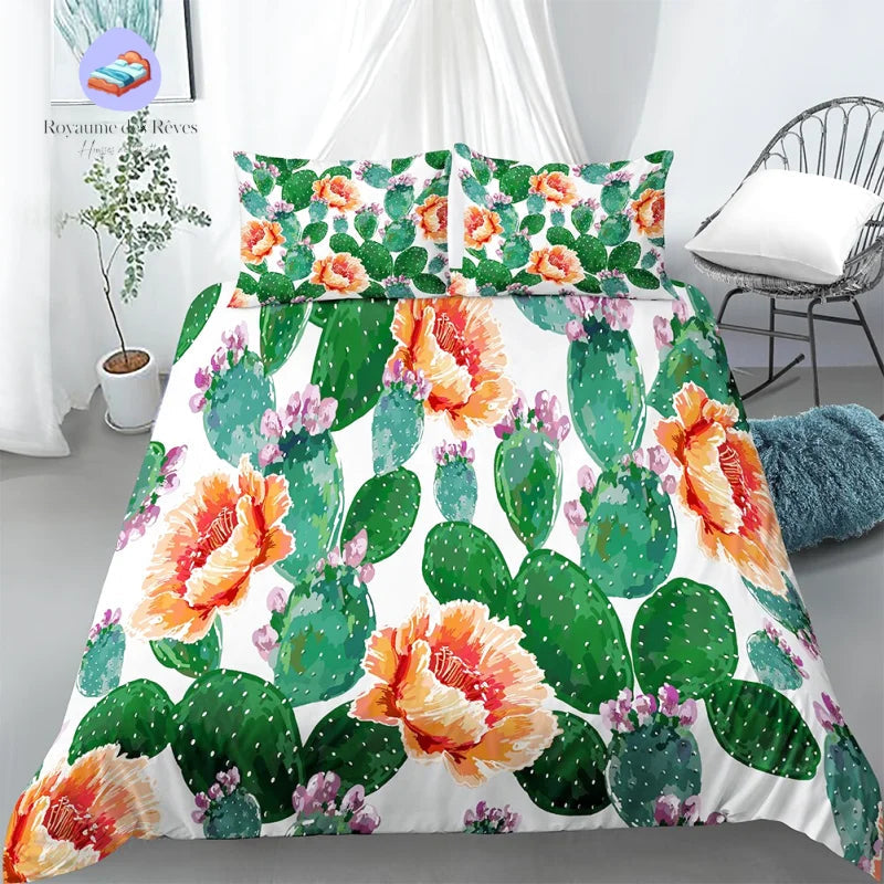 Housse de Couette Cactus Fleurie