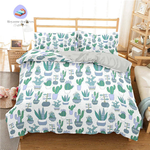 Cactus Duvet Cover White Background