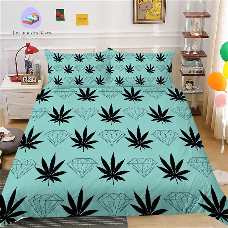 Housse de Couette Cannabis Diamant