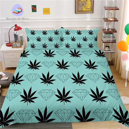 Cannabis diamanten dekbedovertrek