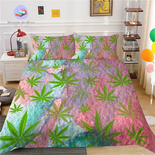 Cannabis feestdekbedovertrek