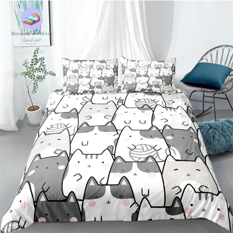 Housse de Couette Chat 1 Personne