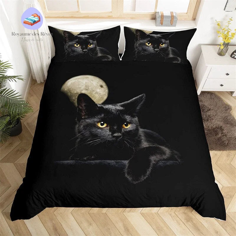 Housse de Couette Chat Noir