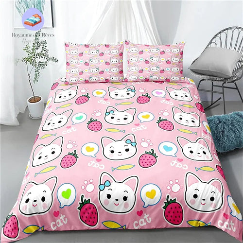 Gato rosa Funda nórdica