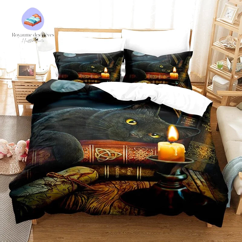 Housse de Couette Chat Sorcière