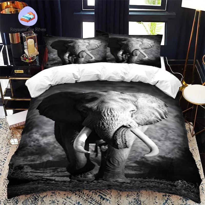 Bettbezug mit Elefantenhörnern