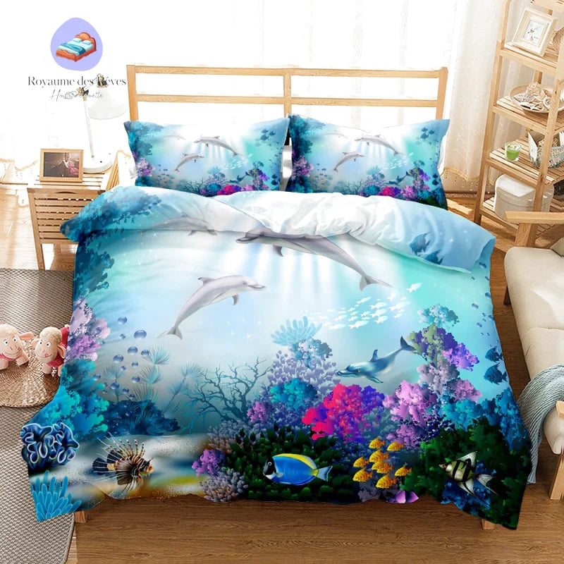 Housse de Couette Dauphin Corail