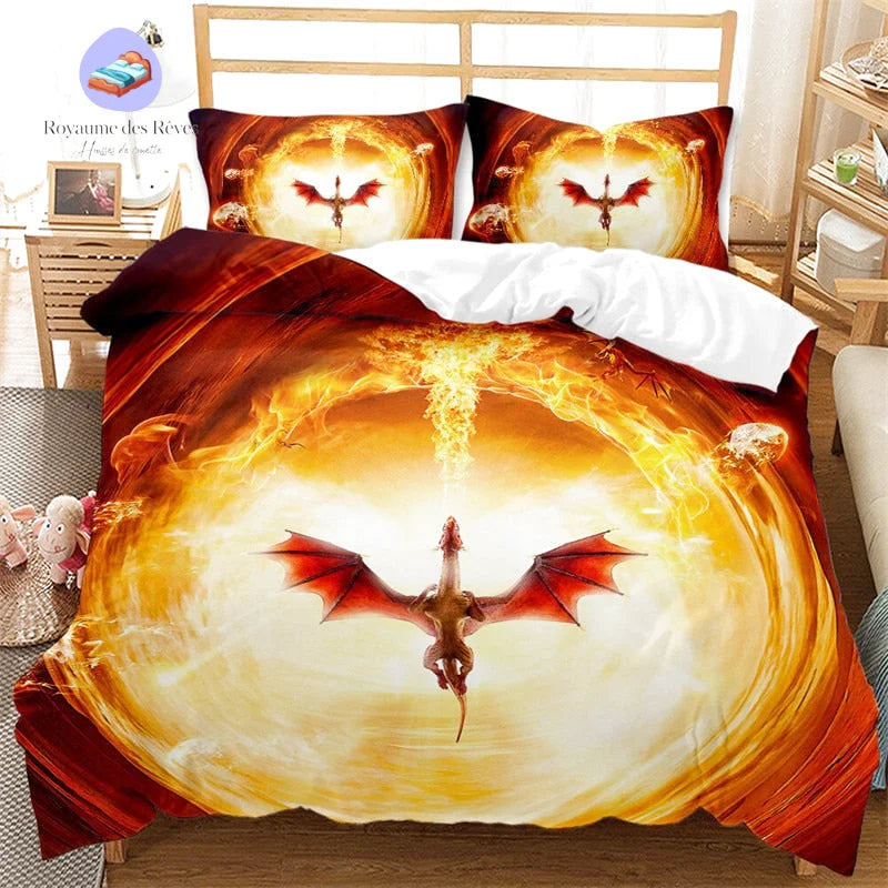 Housse de Couette Dragon Cracheur de Feu