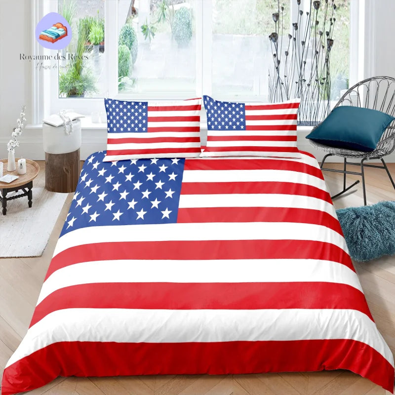 Housse de Couette Drapeau Etats Unis