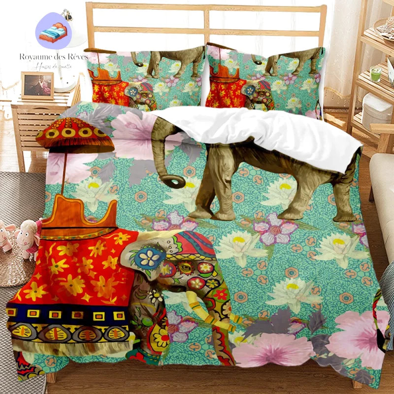 Indischer Elefanten-Bettbezug