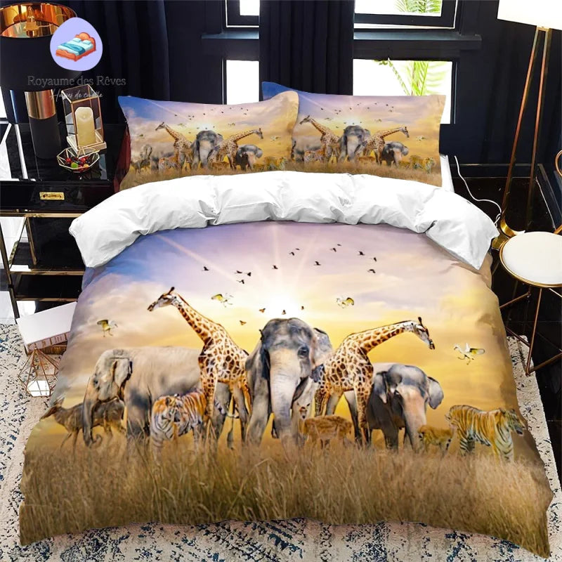 Safari-Elefant-Bettbezug