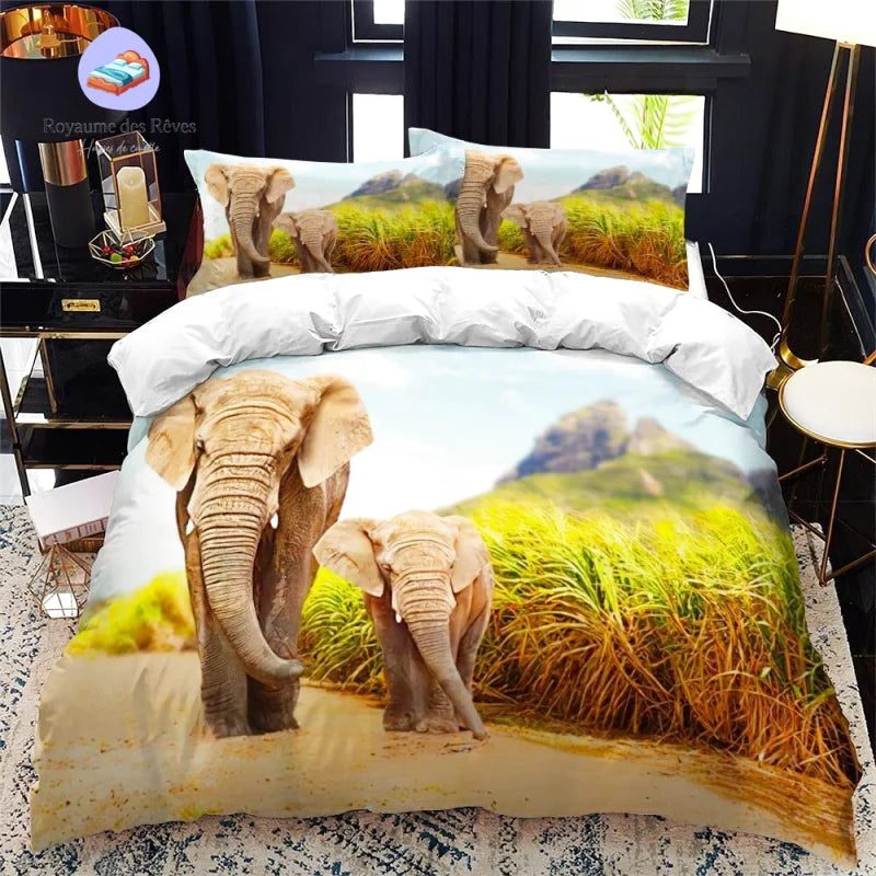 Bettbezug mit Elefantenrüssel