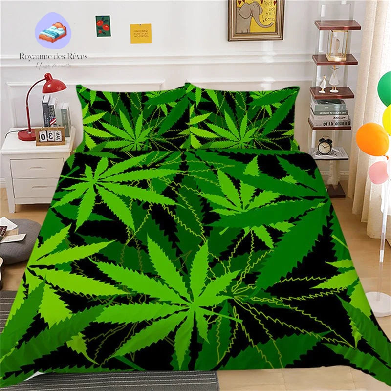 Housse de Couette Feuille de Cannabis