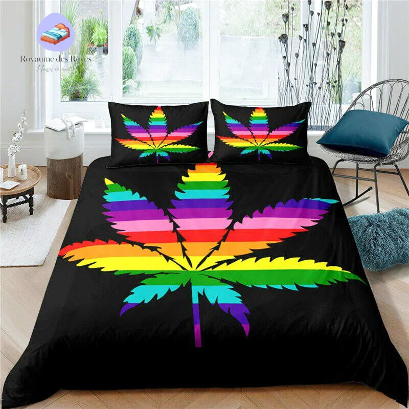 Housse de Couette Feuille de Chanvre