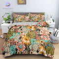 Housse de couette  Fleurie Mauve