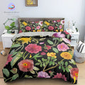 Housse de couette  Fleurie Noire