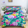 Housse de couette  Fleurs Rose Feuillage