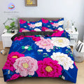 Housse de couette  Fleurs Rose et Bleue