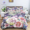 Housse de couette  Fleurs Rose et Noire