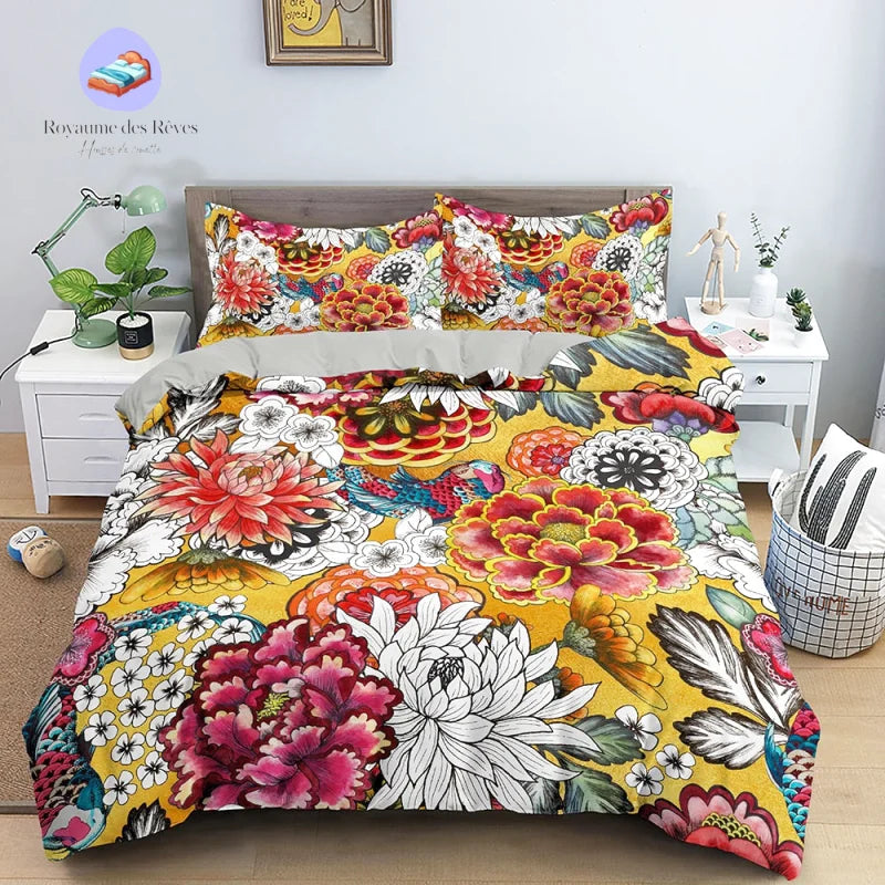 Housse de couette  Fleurs d'automne