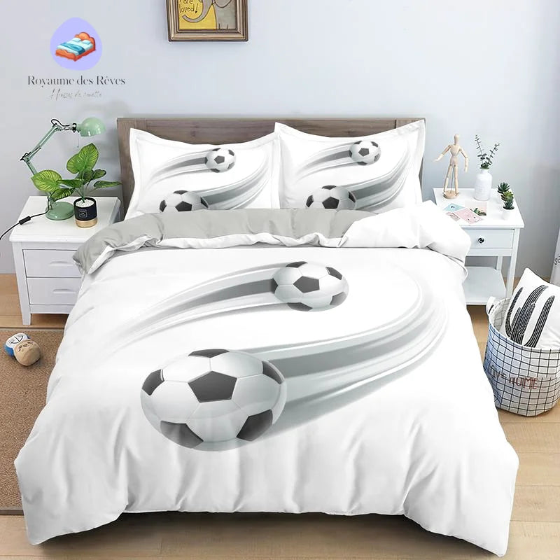 Housse de Couette Football Blanche